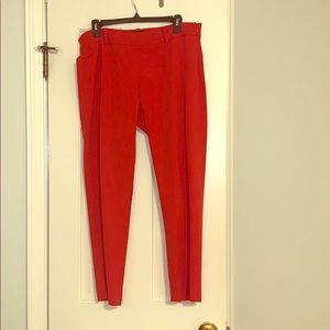 Red slim fit pants